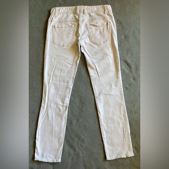 Free People Jeans Women’s 25 x 24.5 White Skinny Low Rise Distressed Cotton - Picture 5 of 9